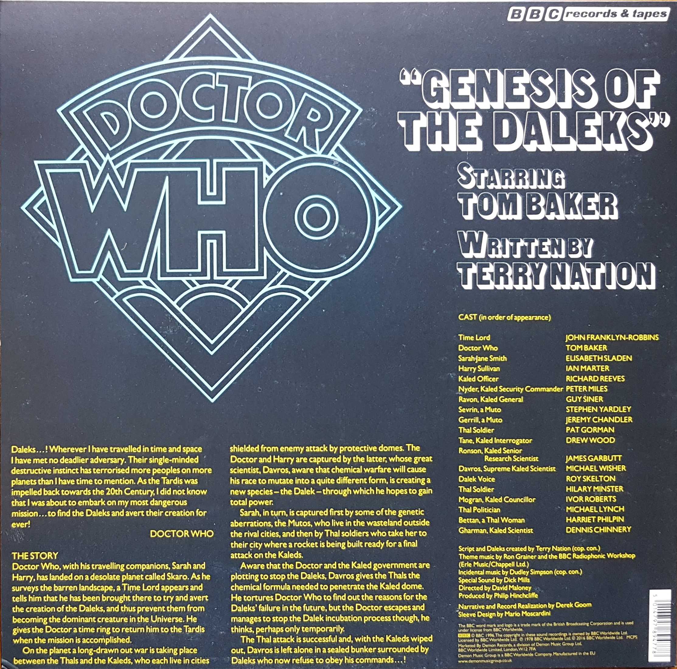 Picture of DEMREC 160 Doctor Who - Genesis of the Daleks - Record Store Day 2016 by artist Terry Nation from the BBC records and Tapes library